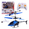 Rechargeable RC Helicopter Drone Children Toys - blue-with RC