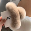 Winter Faux Fur Hair Claw Grab Clip Cute Plush Elegant Acrylic Large Hairpins Headwear for Women Girls Accessories 인기머리핀 - 1