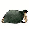 Women's Shoulder Bag-Faux Leather Travel Bag with Adjustable Strap & Zip Closure - Green