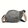 Women's Shoulder Bag-Faux Leather Travel Bag with Adjustable Strap & Zip Closure - grey