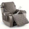 Cover for Recliner Chair-Non Slip Recling Chair Cover with Pocket - Sand