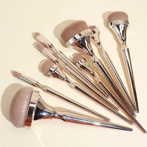 9 pieces Rose Golden Makeup Brush Set - Blending, Buffing, Foundation, Concealer, Eyeshadow, Lipstick - 10 Piece SetProduct Detail temu