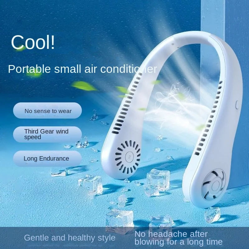 Neck Rechargeable Air Cooler 3 Speed Mini Summer Sport Fan abay