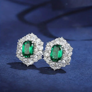 Shiny Stud Earrings Embellished With Green Artificial Gems Vintage Elegant Style Female Wedding Dating Ear AccessoriesProduct Detail temu