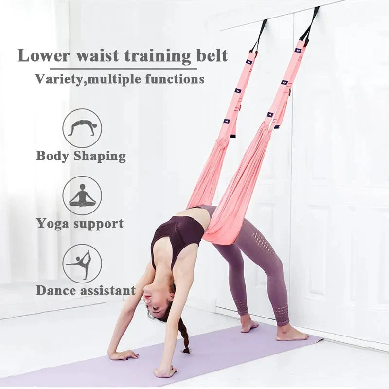 Adjustable Yoga Strap Aerial Hammock Swing Stretching Strap Anti-Gravity Inversion Yoga Hammock Belts Gym Yoga Accessor Rudysgalaxy