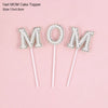 Happy Mother's Day Cake Topper Pearl Best Mom Love You Cake Topper For Wedding Birthday Cake Deocration Father's Day Flower Gift - MOM cake topper-A