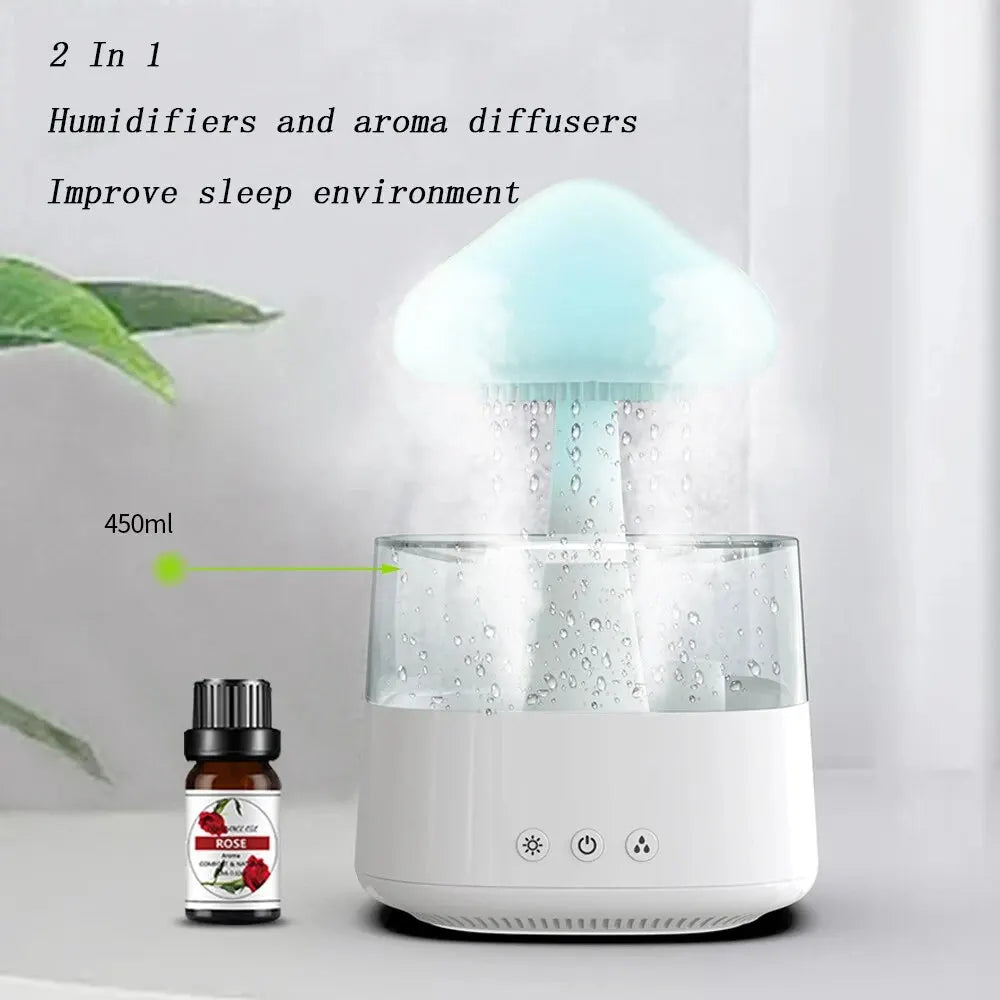 Household Decoration Mushroom Rain Humidifier - Mushroom Diffuser,mushroom rain humidifier, mushroom humidifier with rain, mushroom diffuser, rain drop humidifier