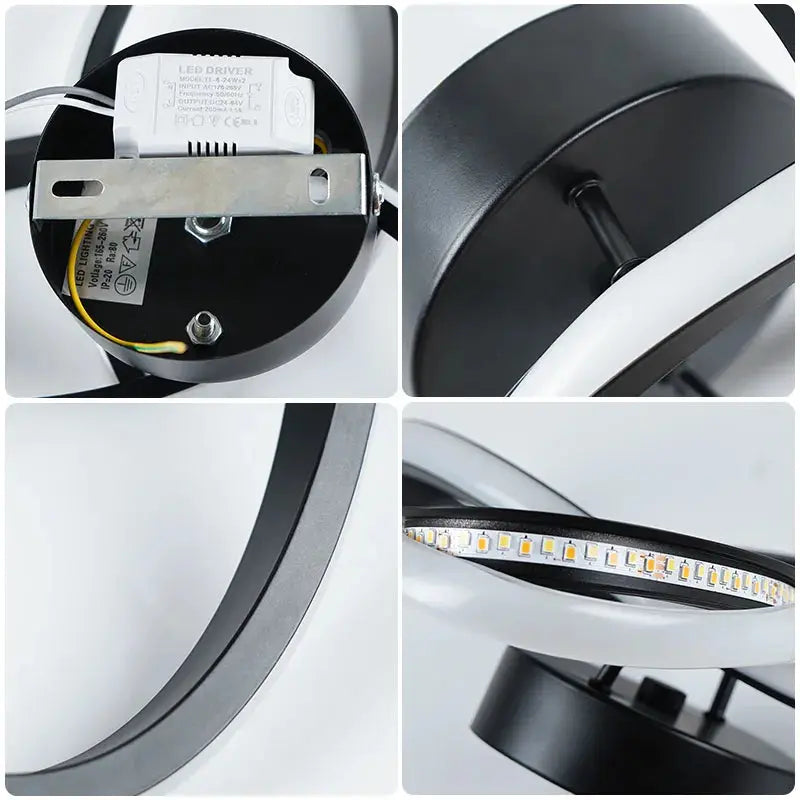 Household LED Chandelier Three Colors Lamp Modern Style Ceiling Lamp Bedroom Light Surface Installation 220v Dining Room Lamp Rudysgalaxy
