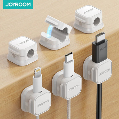 Joyroom 3/6Pcs Magnetic Cable Clips Cord Holder - Adhesive Cable Clips, cable holder clip, cable clips, cable clip, adhesive cable clips, cable management clips, magnetic cable clips, desk cable clip