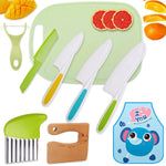 New Kids Cooking Set Wooden & Plastic Cutter -Montessori Kitchen Tools