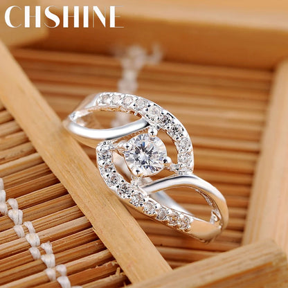 New streetwear 925 Sterling Silver Shiny Zircon diamond Rings For Women Wedding Party Gifts fine Jewelry engagement rings Rudysgalaxy