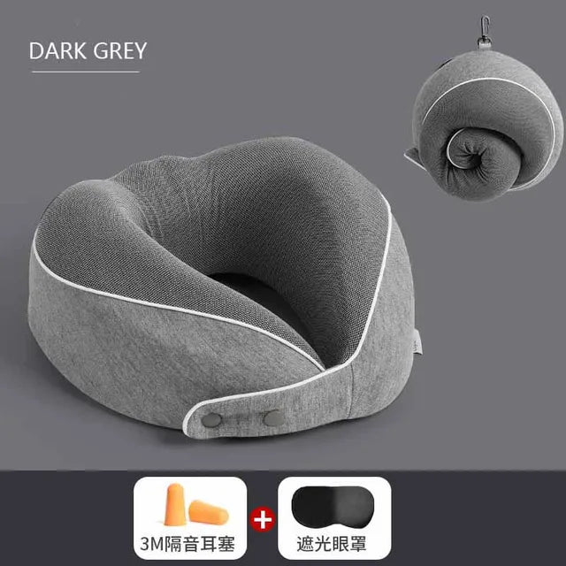 Travel Pillow Memory Foam Neck Pillow Comfortable Breathable Cover Machine Washable Airplane Travel Kit W 3D Sleep Mask Earplugs FreeDropship