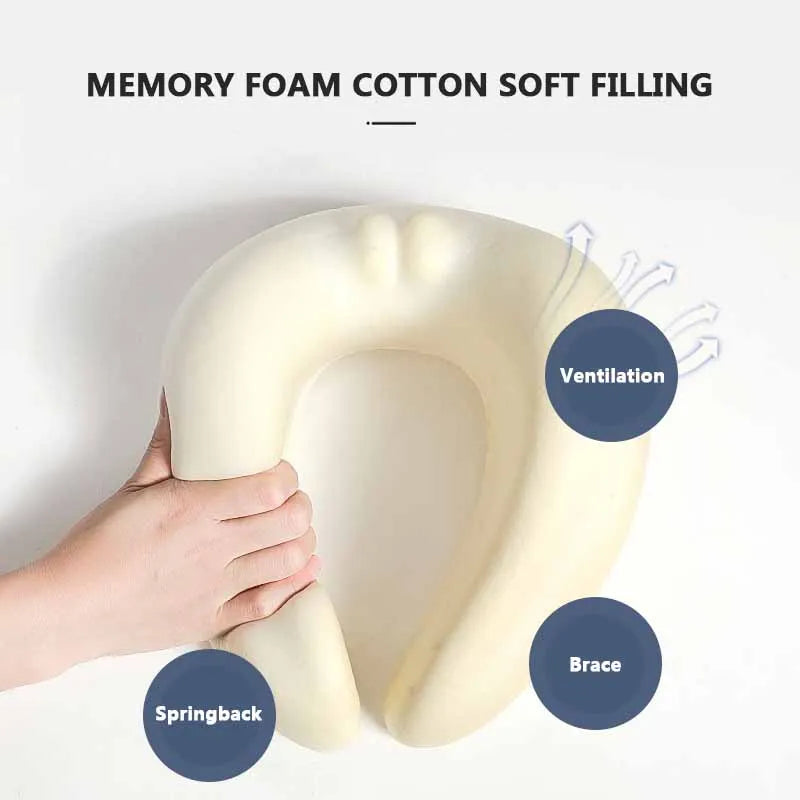 Travel Pillow Memory Foam Neck Pillow Comfortable Breathable Cover Machine Washable Airplane Travel Kit W 3D Sleep Mask Earplugs FreeDropship