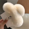 Winter Faux Fur Hair Claw Grab Clip Cute Plush Elegant Acrylic Large Hairpins Headwear for Women Girls Accessories 인기머리핀 - 2