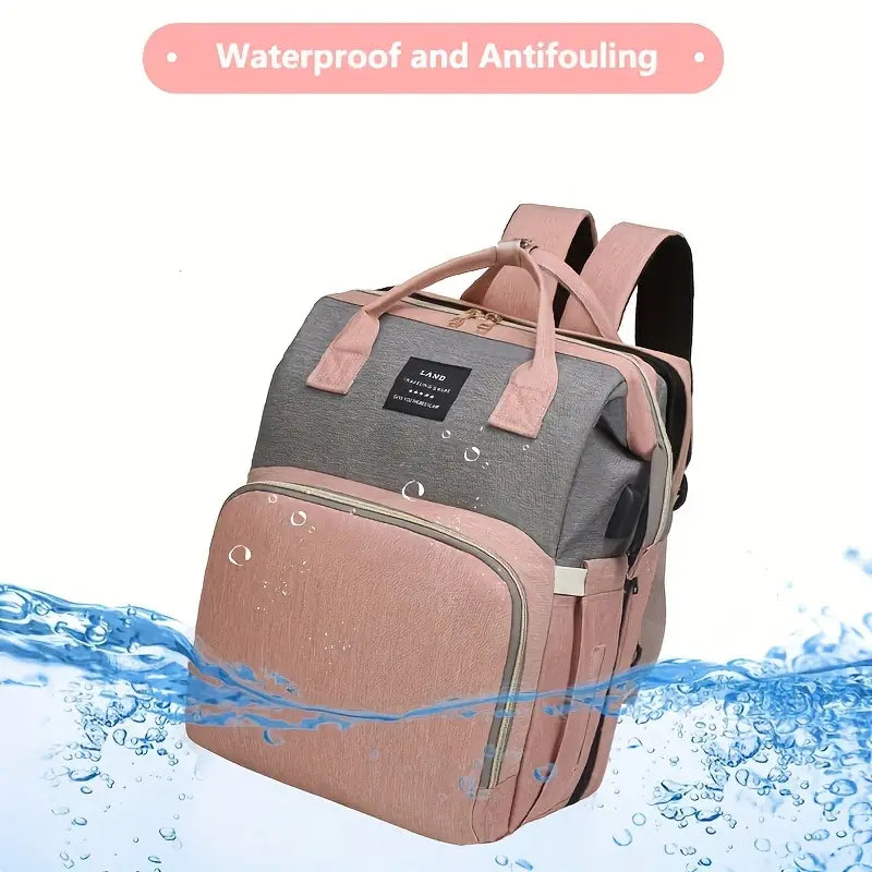 Diaper Backpack with USB Charging Port, Multifunctional Travel Bag