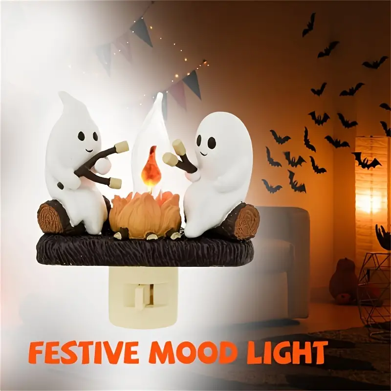 Ghost Campfire Flickering Night Light- Campfire Led Night Light for Indoor Decoration 