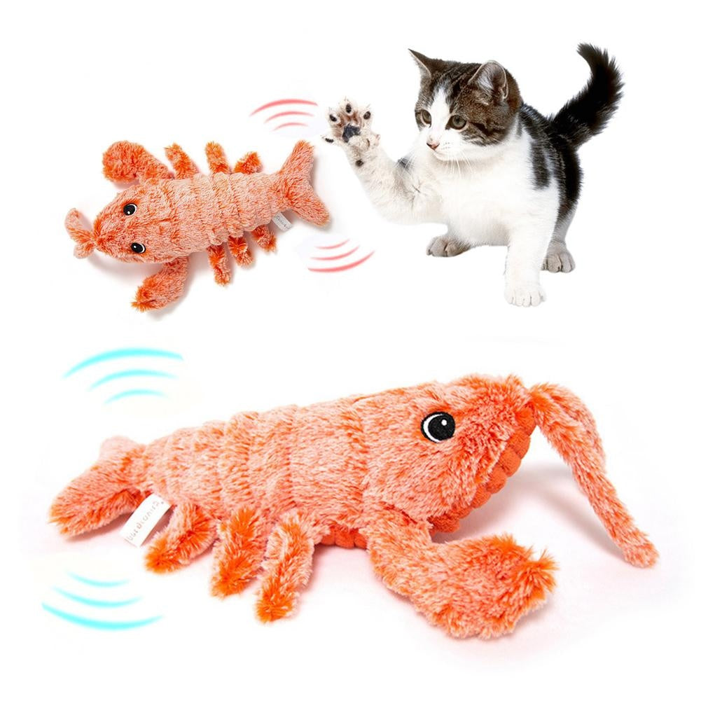 Pets Electric Jumping USB Charging Lobster Toy - Pets Funny Cat Plush Toy