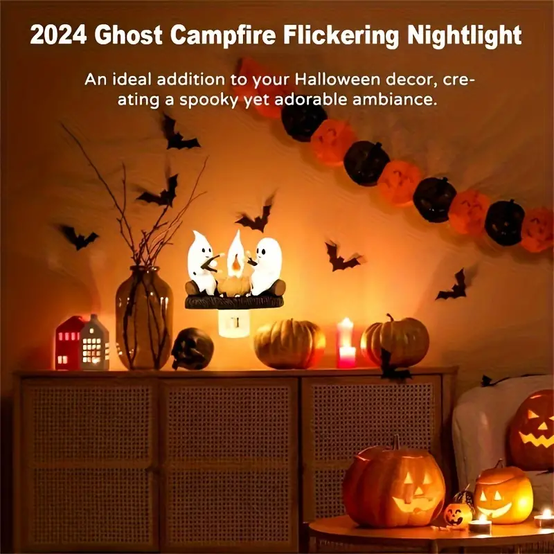 Ghost Campfire Flickering Night Light- Campfire Led Night Light for Indoor Decoration 