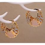 Hoop Earrings-14k Gold Plated Hollow Out Hoop Earrings for Women