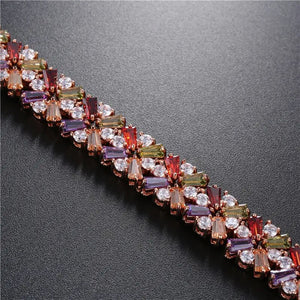 Fashion Colorful Zirconia Bracelet, Sparkling Exquisite 