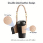 1pc DKP PU Leather Coffee Cup Sleeve - Reusable Cup Sleeve & Holder, leather cup sleeve, coffee cup sleeve, reusable coffee cup sleeve, coffee cup sleeve template