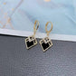 1 Pair Wedding  Black Rhombus With Rhinestone Inlay RudysGalaxy