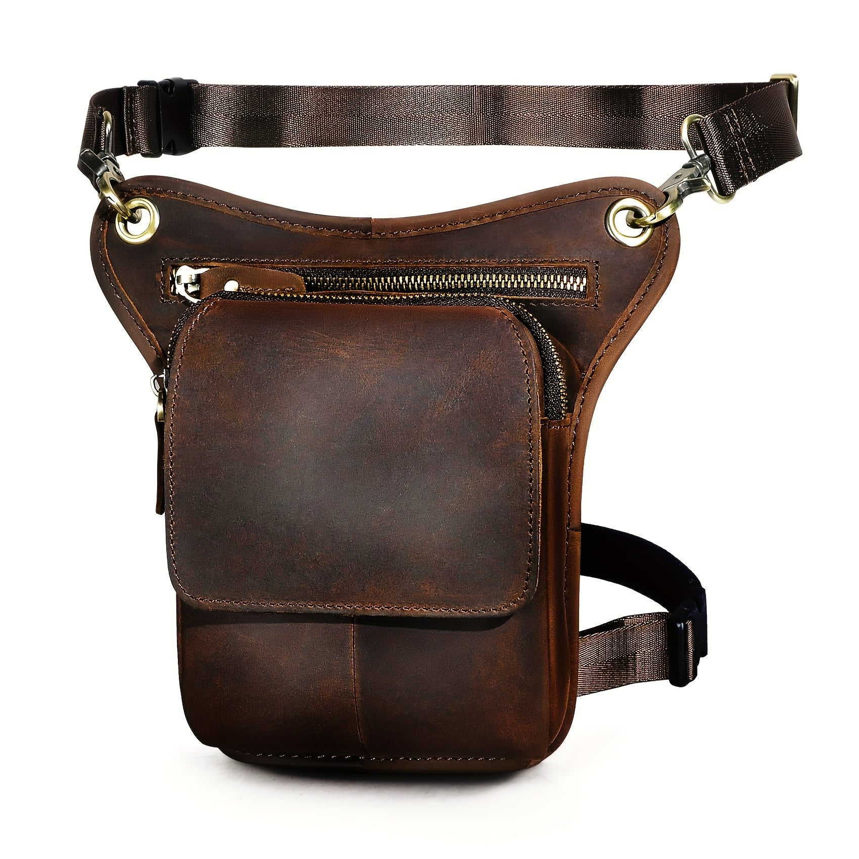 Thigh Bag-Motorcycle and Biker Leather Thigh Bag for Men and 
Women