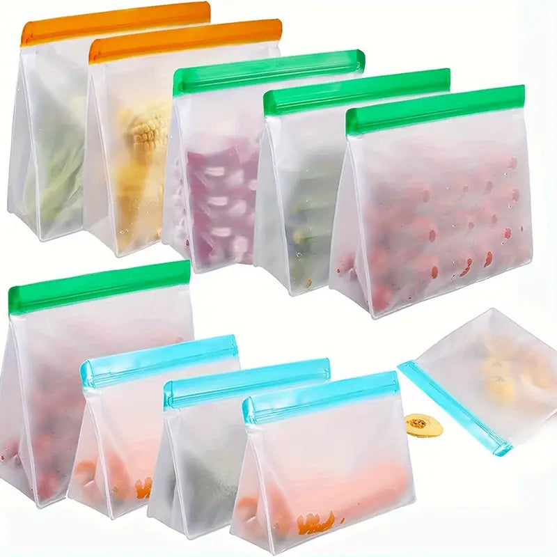 Food Storage Bags-Food Safe Plastic Bags for Snacks and Leftovers