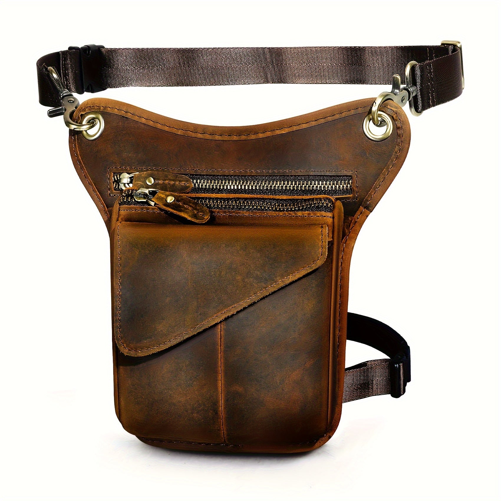 Thigh Bag-Motorcycle and Biker Leather Thigh Bag for Men and 
Women